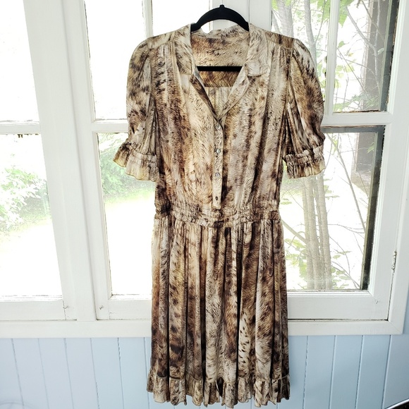 Dolce & Gabbana Dresses & Skirts - Dolce & Gabbana Silk Animal Print Shirt Dress